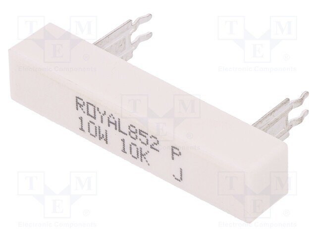 Resistor: wire-wound; THT; 10kΩ; 10W; ±5%; 10x9x49mm