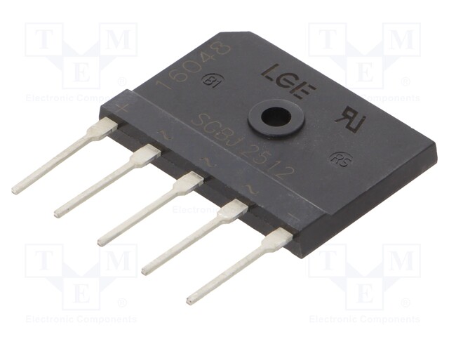 Three-phase bridge rectifier; Urmax: 1.2kV; If: 25A; Ifsm: 300A