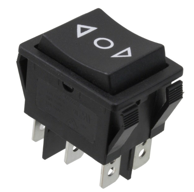 ROCKER; DP3T; Pos: 3; (ON)-OFF-(ON); 10A/250VAC; black; R5; -20÷55°C