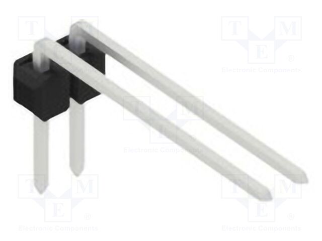 Connector: pin strips; pin header; male; PIN: 2; 2.54mm; THT; 1x2