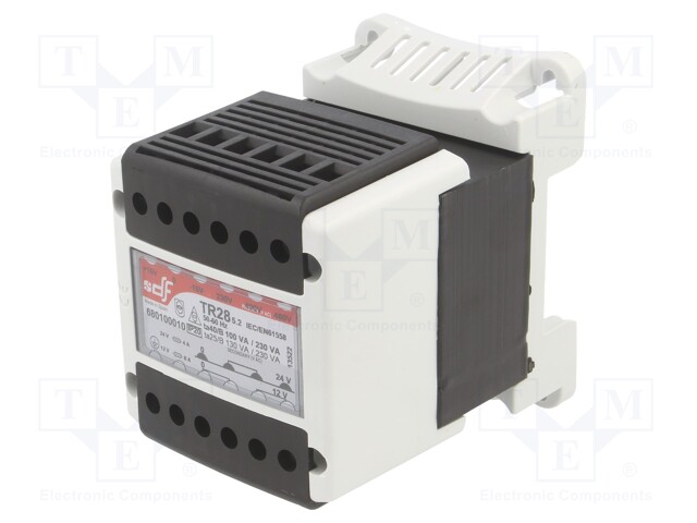 Transformer: mains; 100VA; 230VAC,400VAC,460VAC; 12V; 24V; DIN