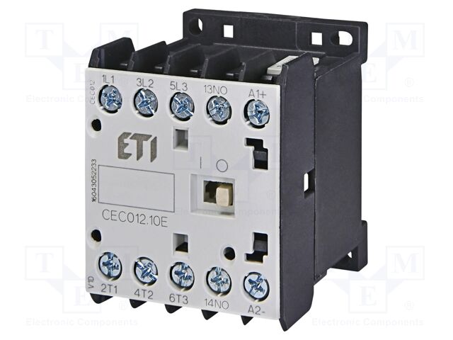 Contactor: 3-pole; NO x3; Auxiliary contacts: NO; 220VDC; 22A; CEC
