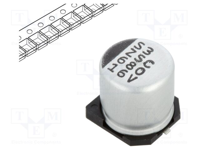 Capacitor: electrolytic; low ESR; SMD; 680uF; 16VDC; Ø10x10mm; ±20%