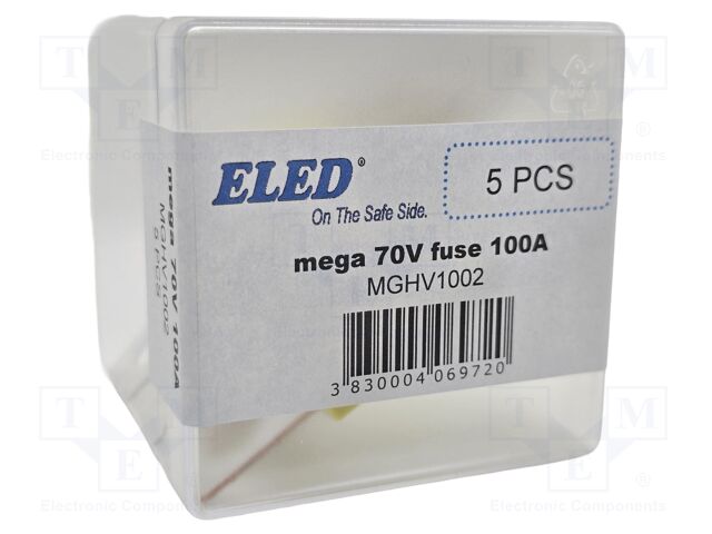 Fuse: fuse; 100A; 70VDC; automotive; 68mm; M8 screw; 68x16x10.5mm