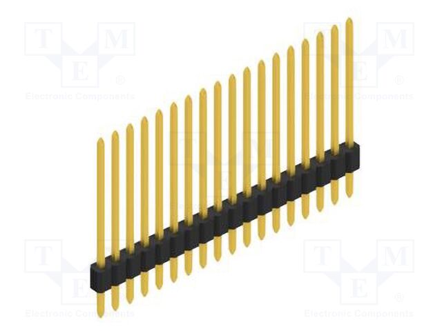 Connector: pin strips; pin header; male; PIN: 18; 1.27mm; THT; 1x18