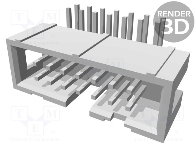 Socket; IDC; male; PIN: 14; angled 90°; THT; 2.54mm; Layout: 2x7