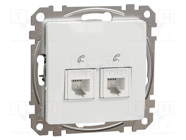 Telephone socket dual; IP20; plaster embedded,in mounting box