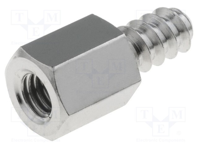 Screwed spacer sleeve; Int.thread: M4; 8mm; Ext.thread: ST4,2