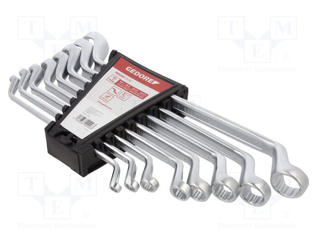 Wrench-set; double-sided,box,bent; Chrom-vanadium steel; 8pcs.