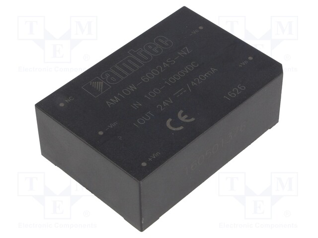 Converter: DC/DC; 10W; Uin: 100÷1000V; 24VDC; Iout: 0.42A; 3"x2"