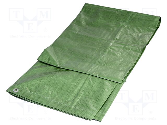 Tarpaulin; L: 3m; Width: 2m; green; with metal rings; 90g/m2; 6m2