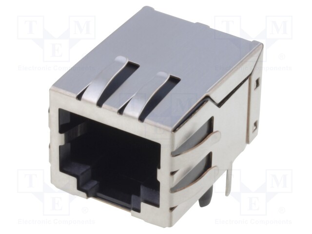 Socket; RJ45; PIN: 8; shielded,panel ground terminals; THT
