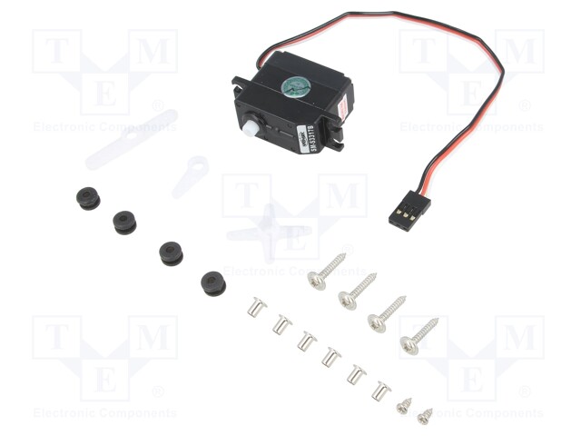 Motor: servo; 4.8Ć·6VDC; mini; analogue; 31.3x16.5x28.6mm; plastic