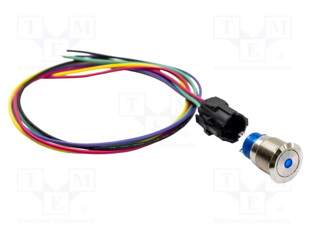 Switch: vandal resistant; SPDT; 3A/250VAC; IP67; ON-ON; blue; 24V