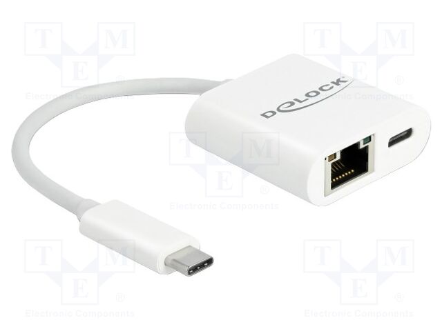 USB to Ethernet adapter; RJ45 socket,USB C socket,USB C plug
