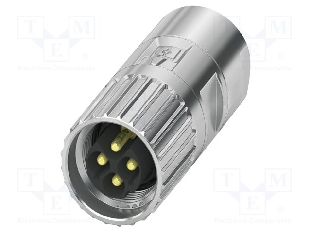 Connector: M17; plug; M17 PRO; PIN: 4; 630V; 25A; IP67; 3+PE; crimped