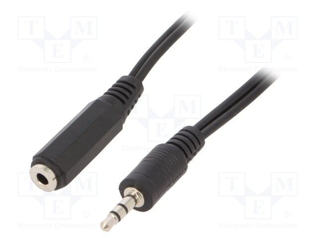 Cable; Jack 3.5mm 3pin socket,Jack 3.5mm 3pin plug; 1.5m; black