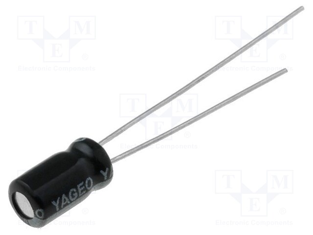 Capacitor: electrolytic; THT; 47uF; 16VDC; Ø4x7mm; Pitch: 1.5mm