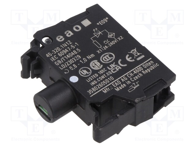 Illuminating unit; 22mm; 45; front fixing; 24÷240VAC; 24÷240VDC