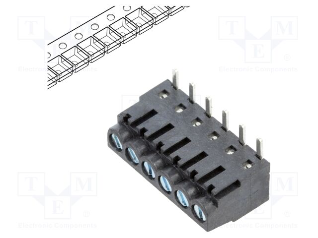 Connector: PCB terminal block; TZ; 10A; 300V; terminal; PIN: 6; 5mm