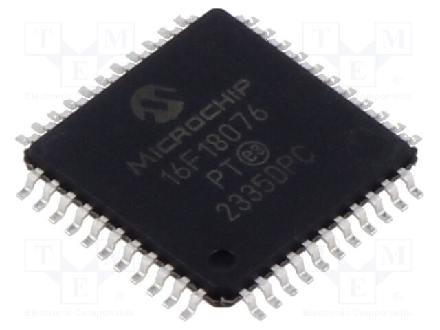 IC: PIC microcontroller; Memory: 28kB; SRAM: 2kB; EEPROM: 256B; SMD