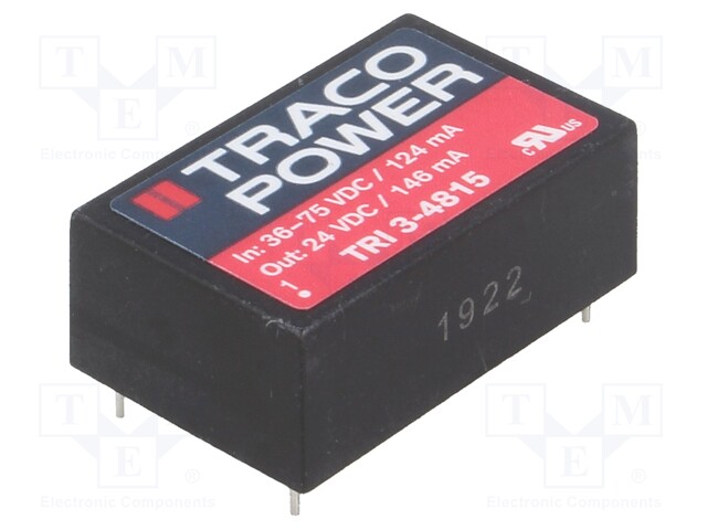 Converter: DC/DC; 3.5W; Uin: 36÷75V; Uout: 24VDC; Iout: 146mA; DIP24