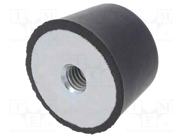 Vibroisolation foot; Ø: 25mm; Shore hardness: 70±5; 454N; 107N/mm