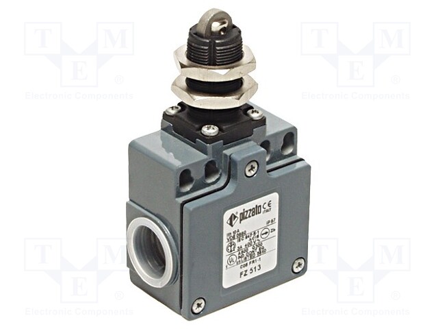Limit switch; plunger with metal roller Ø12mm; NO + NC; 10A