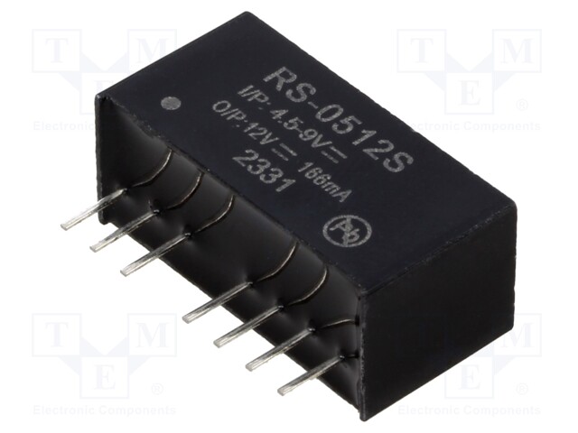 Converter: DC/DC; 2W; Uin: 4.5÷9V; Uout: 12VDC; Iout: 166mA; SIP8