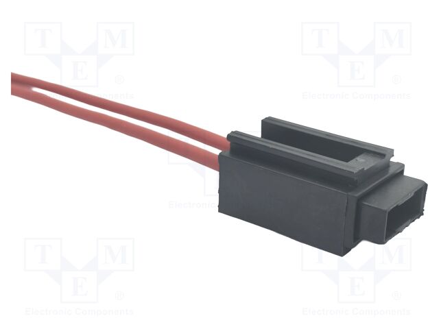 Leads: leads x2; Fuse acces: fuse holder; Dim: 14.3x31.2mm