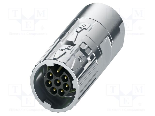 Connector: M17; plug; M17 PRO; PIN: 8; 630V; 14A; IP67; 7+PE; crimped