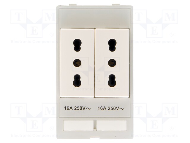 Plug socket module double Italy (CEI)