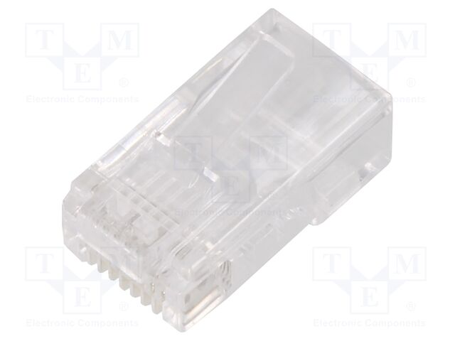 Plug; RJ45; PIN: 8; Cat: 5e; Layout: 8p8c; for cable; IDC
