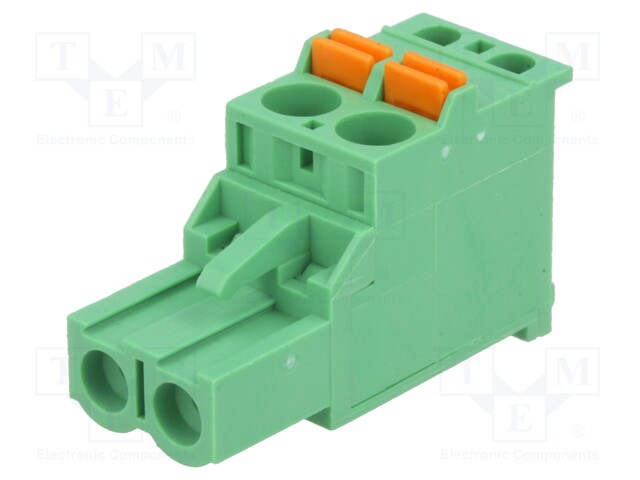 Pluggable terminal block; 5mm; ways: 2; angled 90°; plug; female