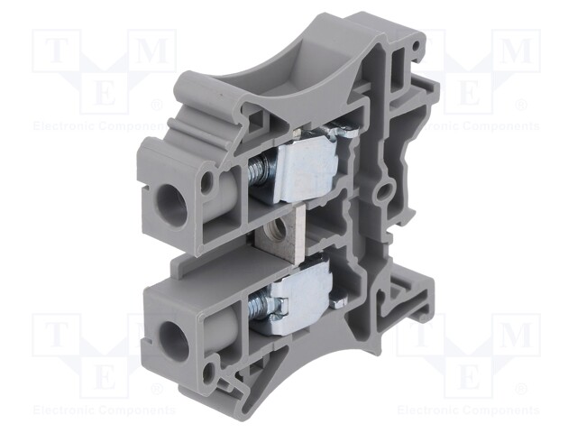 Splice terminal: rail; 0.2÷10mm2; ways: 1; terminals: 2; grey; 800V