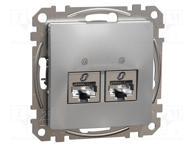 Data socket dual; IP20; plaster embedded,in mounting box; Sedna