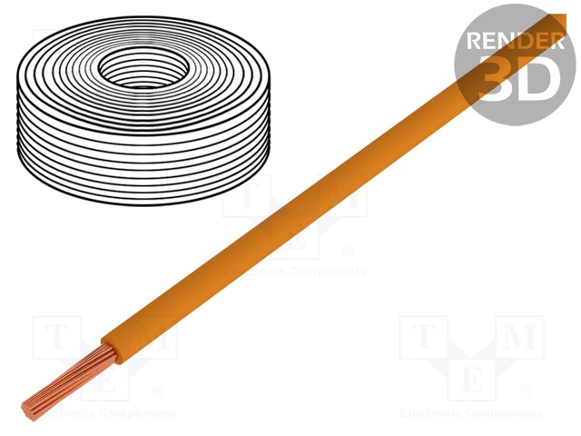 Wire; H07Z-K; stranded; Cu; 2.5mm2; orange; FRNC; 450/750V