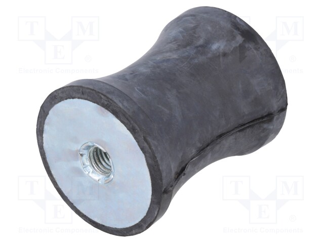 Vibration damper; M8; Ø: 40mm; rubber; L: 50mm; H: 8mm; 682N; 55N/mm