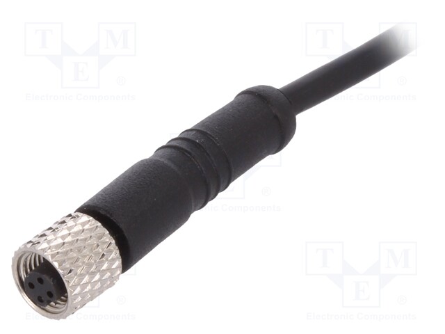 Connector: M5; plug; female; cables; PIN: 3; 1A; straight; IP67; 60V