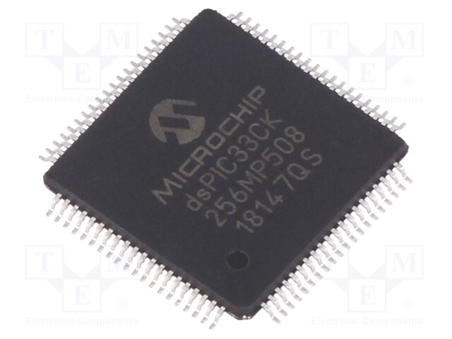 DsPIC microcontroller; SRAM: 24kB; Memory: 256kB; TQFP80; 3÷3.6VDC