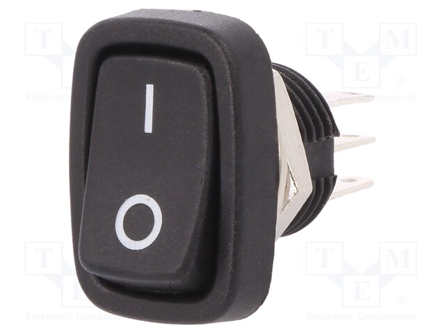 ROCKER; DPDT; Pos: 2; ON-ON; 3A/250VAC; black; none; 50mΩ; Body: black