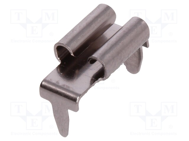 Terminal: flat; 4.8mm; 0.8mm; female; THT; brass; tinned; angled 90°