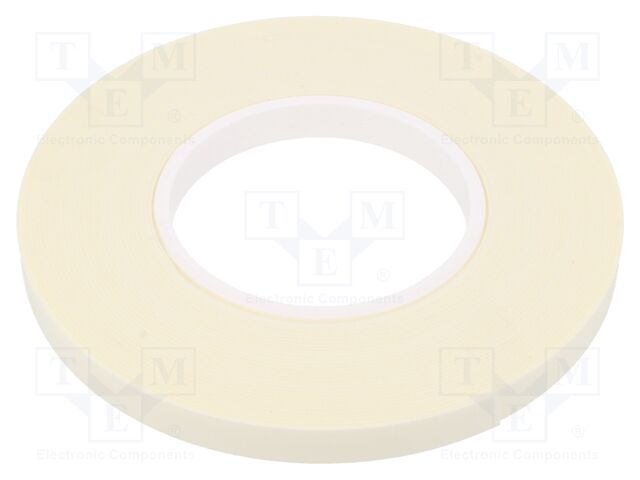 Tape: fixing; W: 12mm; L: 11m; Thk: 1mm; two-sided adhesive; white