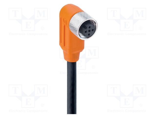 Connection lead; M12; PIN: 5; angled; 2m; plug; 60VAC; 4A; -25÷80°C