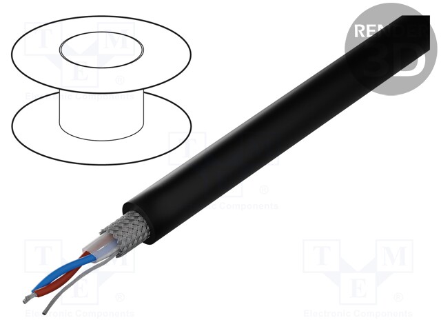 Wire: DMX; Core: stranded; 2x0,35mm2; Ø6.3mm; 110Ω; -30÷70°C