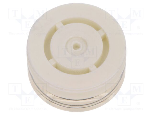 Spirit level; H: 9mm; Ømount.hole: 18mm; plastic; Body: white