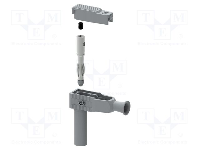 Connector: 4mm banana; plug; 20A; grey; insulated; nickel plated