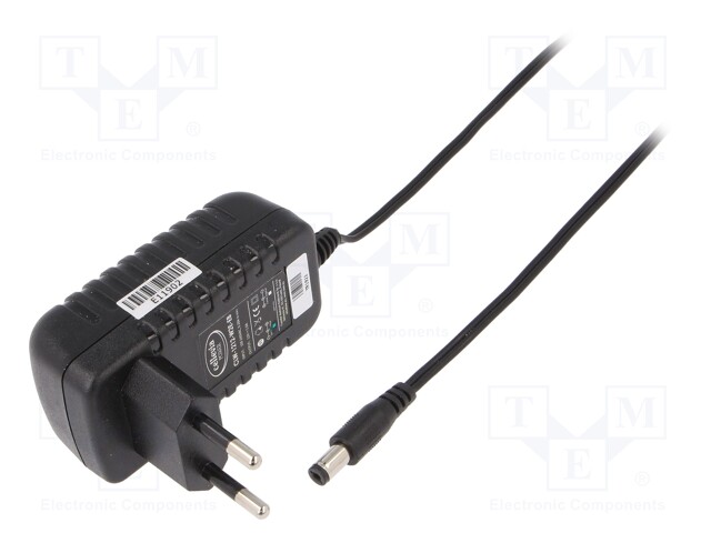 Power supply: switched-mode; 12VDC; 1A; Out: 5,5/2,1; 12W; Plug: EU