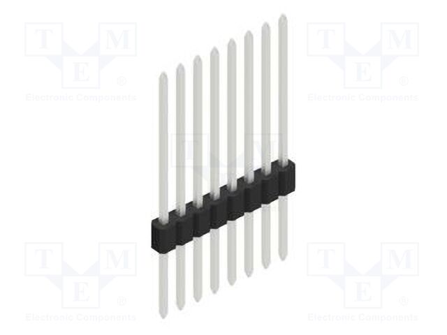 Connector: pin strips; pin header; male; PIN: 8; 1.27mm; THT; 1x8