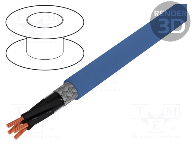 Wire; ÖLFLEX® EB CY; 2x0,75mm2; Al-PET foil,tinned copper braid